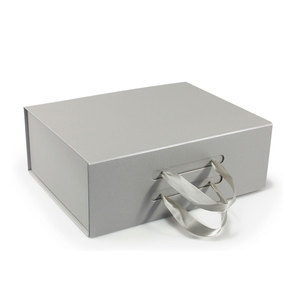Luxury Magnetic Folding Gift Boxes Black Texture Hard Paper Gift Mini Box Magnetic Box With Handles