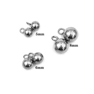 Stainless Steel Welded <b>Bead</b> Chain End Pendant <b>Beads</b> Round Solid Loose <b>Beads</b> DIY Jewelry Accessories Glossy Metal <b>Beads</b> - Product Image 4