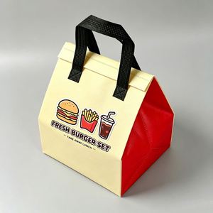Sac de livraison alimentaire isotherme personnalisé en PP non tissé, imperméable et laminé, pour la livraison rapide de repas à emporter et l'emballage de déjeuners. - Product Image 4