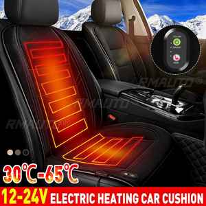 Coussin chauffant pour siège de voiture 12V/24V, protection électrique intelligente avec interrupteur de sécurité, idéal pour l'hiver, maintien au chaud - Product Image 1