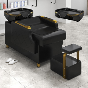 Chaises de coiffeur avec bac à shampoing de luxe, couleur personnalisée, vente chaude, lavabo et chaises, lit de shampoing noir, SPA - Product Image 4