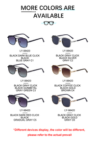 Lunettes <span class=keywords><strong>de</strong></span> soleil carrées Partagas Retro Designer avec logo personnalisé, charnière à ressort en métal, double pont, protection UV400 pour hommes - Product Image 5