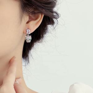 High Grade 925 <b>Silver</b> Luxury Leopard Head Earrings Full Diamond Zircon New Compact <b>Stud</b> Exquisite Design for Women Wholesale - Product Image 4