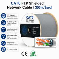 Câble réseau CAT6 FTP, cuivre pur sans oxygène, blindage simple, prend en charge l'alimentation PoE, gris, 305 m par carton