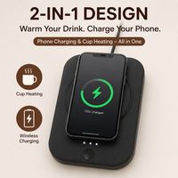 Sous-verre intelligent chauffant et rafraîchissant 12V 36W et mini chauffe-bouteille en bois