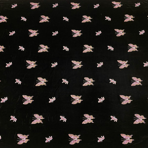 Tissu en velours <span class=keywords><strong>noir</strong></span> de luxe avec broderie de papillon en sequins roses, tissu pour vêtements, fête, banquet, manteau, couture, costumes de scène - Product Image 4