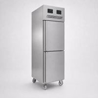 Réfrigérateur vertical commercial à double température haute efficacité en acier inoxydable, capacité 500L, 2/4 portes, numérique