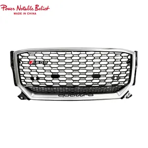 RSQ2 Racing Car Grills ABS Honeycomb Front Bumper Lưới Tản Nhiệt Cho Audi Q2 Phía Trước Bội Thu Nướng RS Khung Quattro Phong Cách 2013 2014 2015