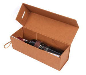 หรูหรากระดาษแข็งสีดำปิดแม่เหล็กเดียวแก้วไวน์บรรจุภัณฑ์พับกล่องของขวัญไวน์ - Product Image 5