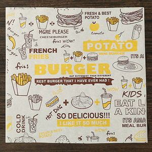 กระดาษเคลือบกันน้ำมันแบบใช้แล้วทิ้งสำหรับขายส่ง สำหรับห่อไก่ย่างและเบอร์เกอร์ สำหรับบรรจุภัณฑ์อาหาร - Product Image 3