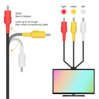 Câble AV 3RCA de 1,8 m, cordon vidéo composite de 6 pieds, compatible avec les accessoires de console de jeu TV Nintendo 64/N64/GameCube/SNES