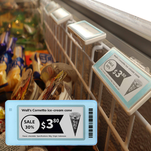 Etiqueta Electrónica de Precio para Estante de 2.13 Pulgadas con Soporte para Etiquetas de Precio para Alimentos Congelados, Carne, Verduras y Productos - Product Image 1
