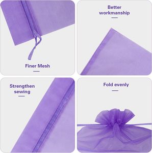 Bolsas de Regalo de Organza Transparentes con Cordón de 7x9cm al por Mayor, Bolsitas de Joyería de Organza Blancas, Bolsas de Organza Coloridas con Cordón - Product Image 4