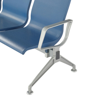 Banc d'attente public en métal personnalisé pour aéroport et hôpital, 3 places, coussin en mousse PU, accoudoir, mobilier commercial