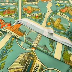 Factory Custom Green <strong>Sailing</strong> Printed 100% Polyester Waterproof Taffeta <strong>Fabric</strong> Girls Children's Raincoats Bags Outdoor Tent - Product Image 5