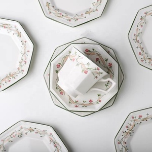 Plato Octágono europeo británico, cuencos para ensalada, plato, juego de vajilla, Plato cuadrado contemporáneo, platos irregulares, juegos de té de la tarde - Product Image 4