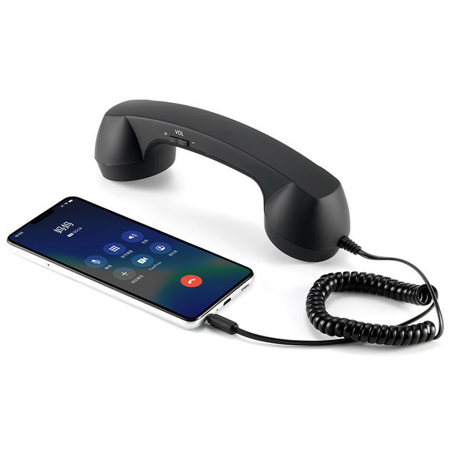 3.5mm Mobile Phone Handset Telephone Receiver for Comfortable Call with Answer & Volume Controls