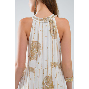 Vestido Maxi Boho de Chifón con Estampado de Flores Doradas - Product Image 4