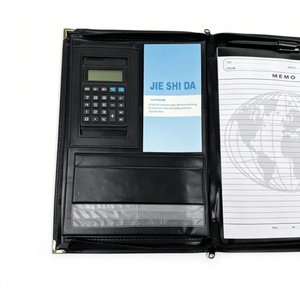 Carpeta Organizadora de Cuero PU con Cierre y Calculadora, Portátil, para Documentos, para Oficina y Reuniones de Negocios - Product Image 2