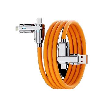 Câble de données de <span class=keywords><strong>charge</strong></span> rapide Mecha 4-en-1 100W Silicone de <span class=keywords><strong>charge</strong></span> rapide 120W PD 6A 1M <span class=keywords><strong>Multi</strong></span>-<span class=keywords><strong>USB</strong></span> Type C Compatible pour téléphone - Product Image 1