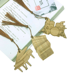 Bamboo Eco-Friendly Customizable Modern Music Instrument Bookmarks Set (Piano/Accordion/Drums) Digital Printing Promotional