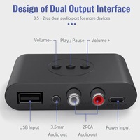 Offre Spéciale NFC 5.0 BT Récepteur Audio AUX 3.5mm RCA Jack USB U Disk Smart Playback Stéréo Audio Adaptateur Sans Fil pour TV Car Kit B21