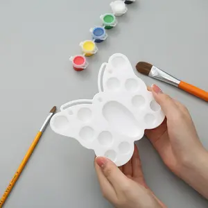 2024 Newest Design Butterfly Shape Palette Washable Acrylic Watercolor Paint Palette for Kids