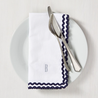 Torchons carrés colorés d'inspiration vintage Serviettes en lin de coton faites à la main avec broderie monogramme Linge de table imprimé moderne