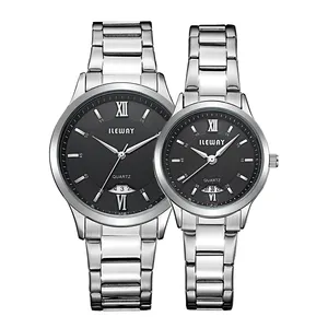 Reloj de pulsera de acero inoxidable para parejas, novedad