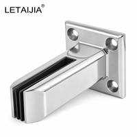 Support de verre pour clôture de piscine en acier inoxydable 304 à base carrée, à fixation au sol, avec vis double latérale pour quincaillerie de garde-corps en verre sans cadre
