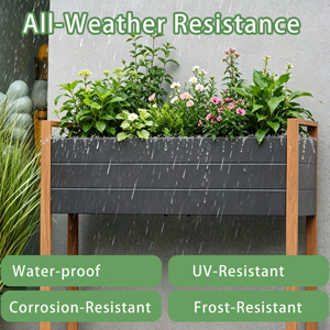 Galvanized Steel Powder Coated Tall Elevated Planter Box Wood <strong>Frame</strong> Rectangular <strong>Raised</strong> Garden <strong>Bed</strong> <strong>for</strong> Outdoor Use - Product Image 3