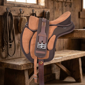 Sillín de Endurance Rub International MVE-TS-09, Material PU, Acolchado de Malla, Estribos de Acero Inoxidable, Diseño de Árbol de Plástico - Product Image 1