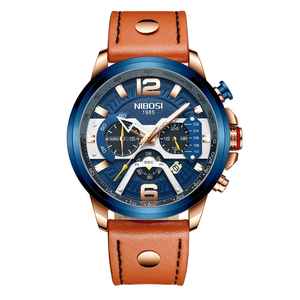 NIBOSI 2373 <span class=keywords><strong>Orologio</strong></span> Sportivo Casual da <span class=keywords><strong>Uomo</strong></span> Blu, <span class=keywords><strong>Marca</strong></span> di Lusso, <span class=keywords><strong>Orologio</strong></span> da Polso in Pelle, Cronografo alla Moda, Relogio Masculino - Product Image 6