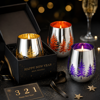 Pot à bougie en verre argenté électroplaqué avec motif sapin pour centre de table de fête, mariage ou cadeau