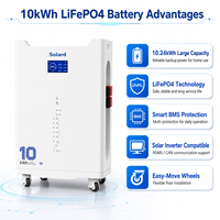 Sistema de Baterías de Almacenamiento de Energía Residencial Apilable LFP de 48V 200Ah 10kWh con Celdas Solares de Grado A y Garantía de 10 Años