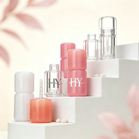 Contenants en plastique double couche pour sérum de soin des lèvres, 3 ml, bicolores transparents roses, tubes vides pour brillant à lèvres – Vente en gros