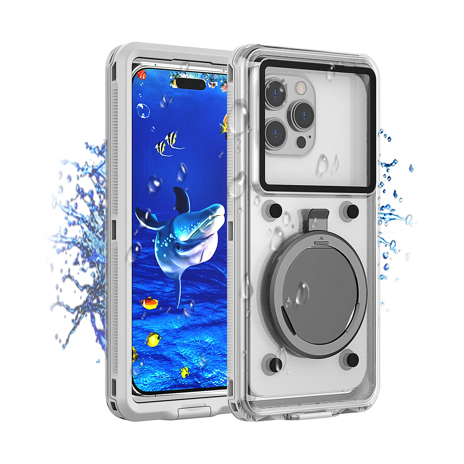 TPU PC Outdoor Swimming Underwater Universal Clear Water Proof Phone Case Waterproof Shockproof Cover Cell Phone Case