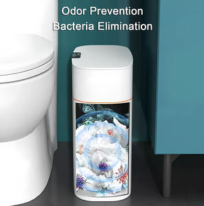 حركة بلاستيكية بيضاء آلية 13 لتر 16 لتر ذكية من البلاستيك للاستخدام المنزلي في المطبخ والحمام والمكتب المنزلي - Product Image 2