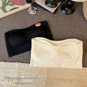 2706 # Sutiã Tomara que Caia com Renda e Costas Bonitas para Mulheres, Sutiã de Um Ombro Só com Bojo, Camada Base com Almofadas no Peito, Top Tubo Antiexposição - Product Image 3