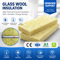 Paneles de Lana de Vidrio Estándar ASTM E84 para el Mercado Americano R21 6 Pulgadas A1 Ignífugos Absorbentes de Sonido Paneles de Fibra de Vidrio UET para Construcción