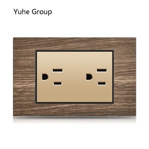 Aluminum brushed black panel Mexican standard American all-in-one six-hole <b>socket</b>, with <b>USB</b> <b>wall</b> power supply - Product Image 1