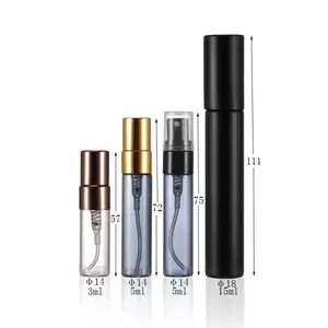 Mini örnek 2ml 3ml 5ml 10ml boş Tester temizle cam pompa sprey şişe flakon için cep parfüm ile kağit kutu ambalaj