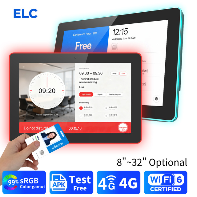 RGB LED Light Wall Mount Android Tablet 8-32 Inch WiFi6 4G Optional APK Support Meeting Room Tablet Commercial Display