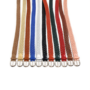 Cinturón de Cuero Trenzado PU de 2.5 cm con Hebilla Metálica Semicircular, Moda Casual - Product Image 2