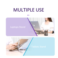 Support d'ordinateur portable pliable en aluminium rotatif à 360° avec base de support d'écran, support portable pour le bureau/l'école/la maison