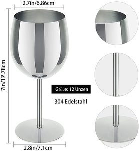 Morden luxury 350ml bicchiere da vino in acciaio inossidabile bicchiere da vino rosso infrangibile <span class=keywords><strong>calici</strong></span> da Champagne <span class=keywords><strong>e</strong></span> bicchieri da Cocktail - Product Image 2