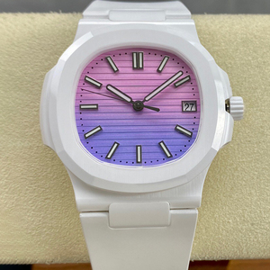 Montre-bracelet de luxe pour femmes et hommes, cadran dégradé, en céramique, boîtier octogonal de 40 mm, mouvement automatique, affichage de la date, étanche, montre tendance - Product Image 1