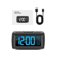 Modernes FM-Radio-Wecker mit Intelligenter Datums- und Wochentagsanzeige, Elektronisches Uhr-Radio mit Weckfunktion