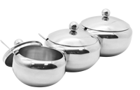 Accessoires de cuisine Sel Sucre Pot de stockage Assaisonnement Bol à épices Conteneur 150ml Sucrier en acier inoxydable 304 avec couvercle Cuillère