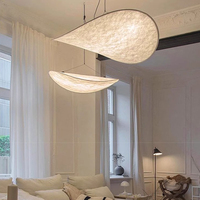 Lustre suspendu d'intérieur de style nordique moderne en tissu de soie pour restaurant et salon